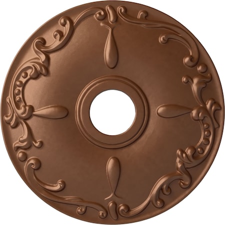 Ekena Millwork Kent Ceiling Medallion (Fits Canopies up to 5"), 18"OD x 3 1/2"ID x 1 1/4"P, Polished Copper CM18KEPOS